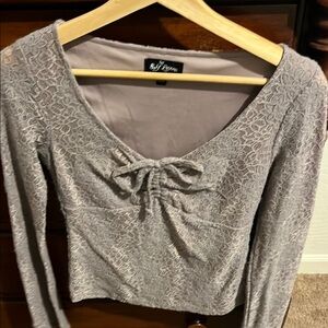 Self Esteem Cropped Women's Lace Top Light Purple with strings size XS